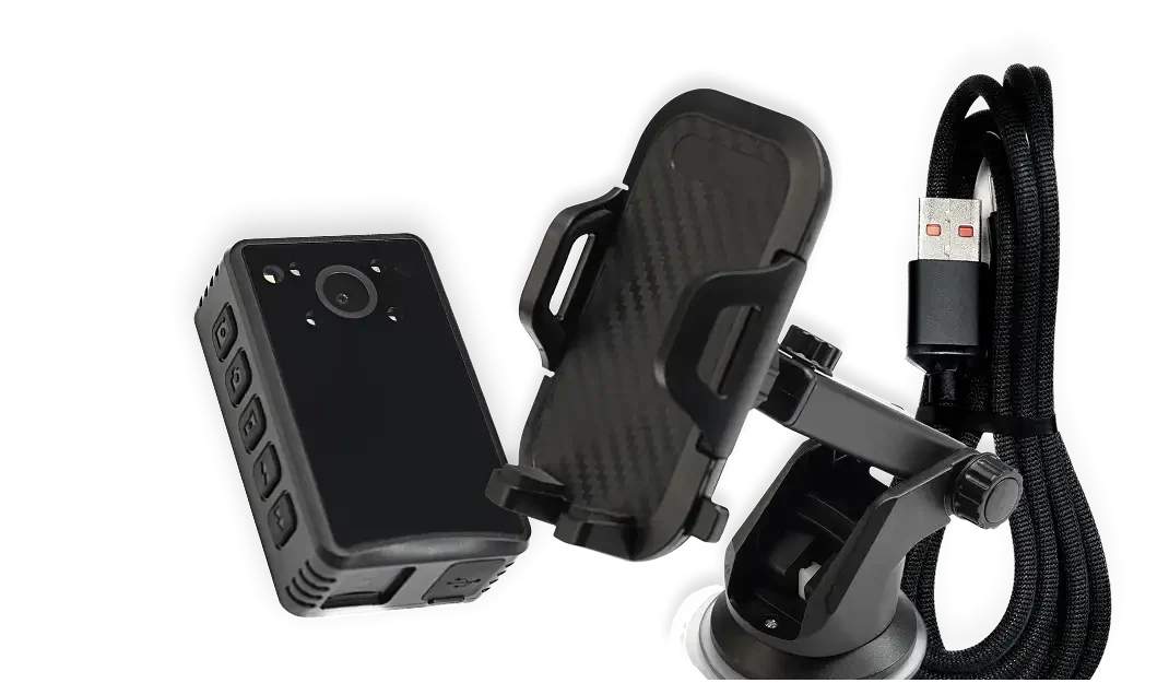 Kit completo de cámara de vigilancia para coche con batería externa y accesorios CarVig